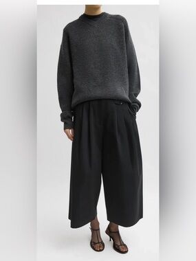 ZARA Wide Leg High Waisted Dress Career Culotte Pant Women’s SZ M in Black